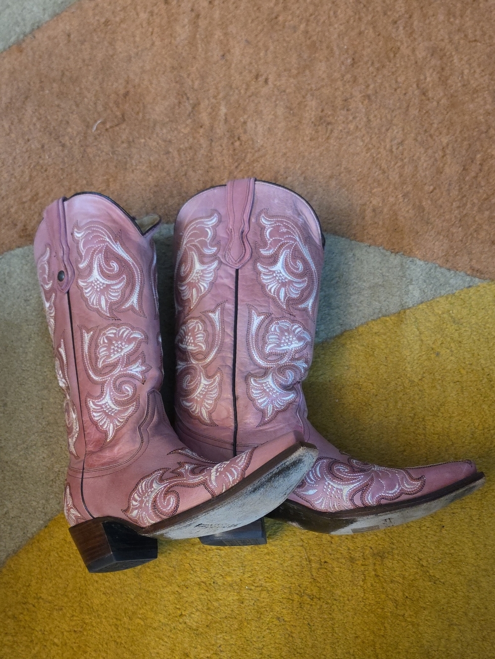 Corral Womens pink Western Leather Cowboy/girl boots Sz10 M